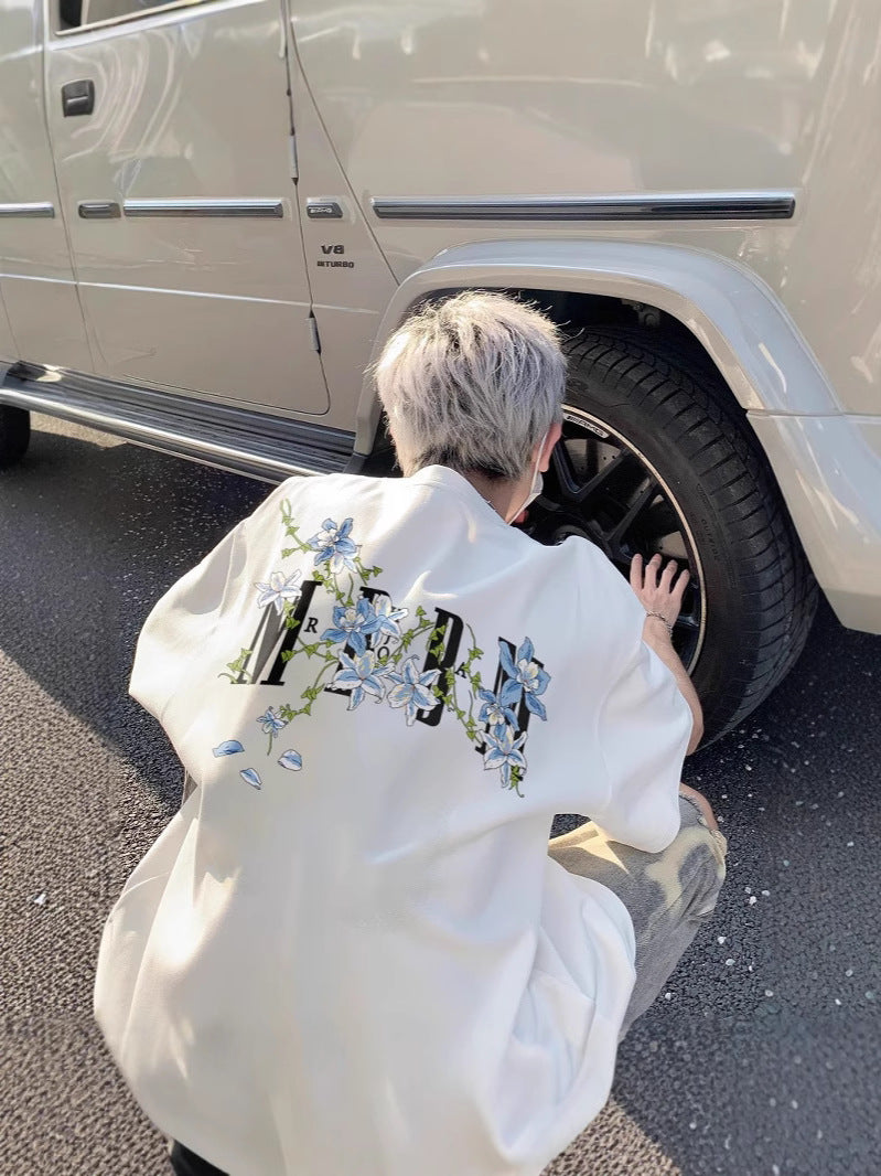 Embroidered Vine Floral Short Sleeve T-Shirt