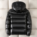 Men's Glossy No-Wash Hooded Winter Jacket