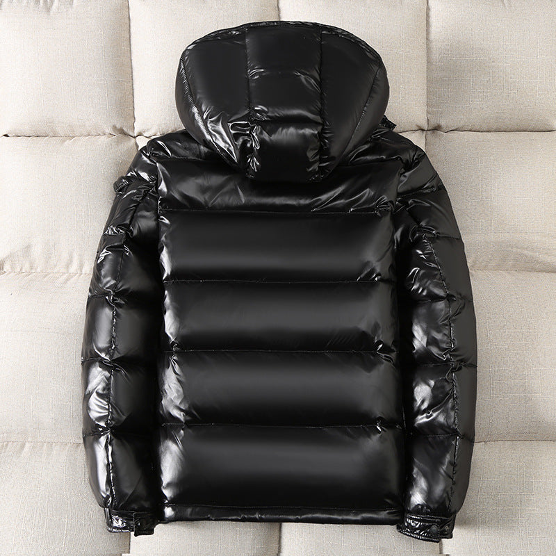 Men's Glossy No-Wash Hooded Winter Jacket