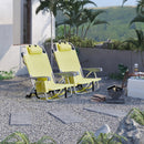 63x65x82cm, Yellow, Aluminium Beach Chair, Oxford Cloth, Silvery-white Aluminium Tube