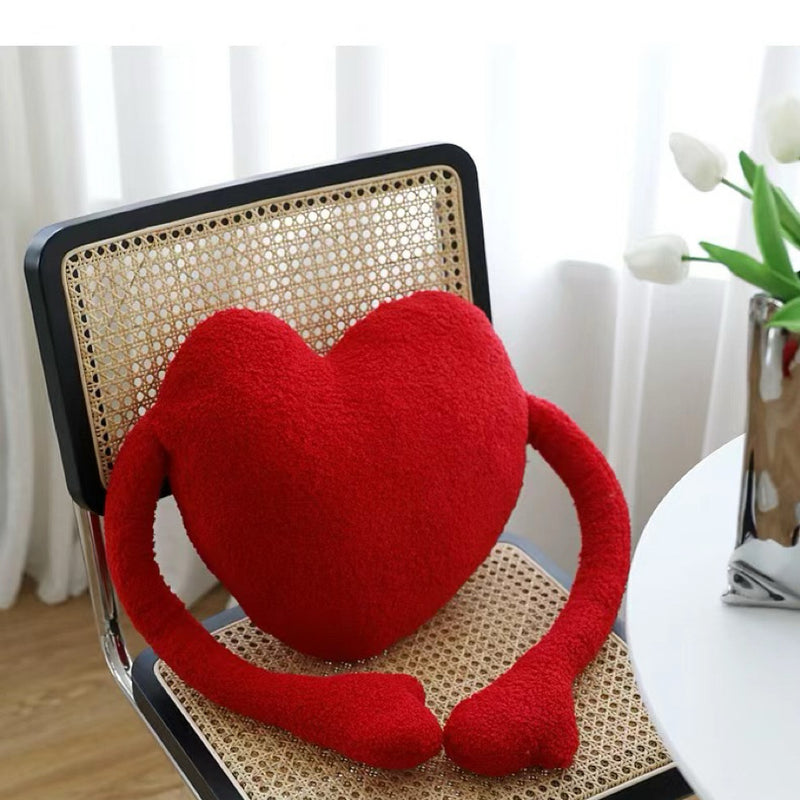Heart-Shaped Velvet Cushion