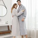 Pajamas for women in winter, thickened and elongated couple button waistband, loose oversized nightgown, men's bathrobe for spring and autumn - TrendTrove
