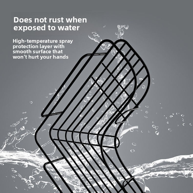 Iron triangular storage rack, corner bathroom