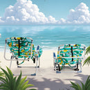 63x65x82cm, Lemon Pattern, Aluminum, Beach Chair, Oxford Cloth, Silver-white Aluminium Tube