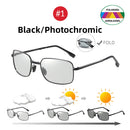 Men Fold Photochromic Sunglasses with Polarized Lens Rectangle Folding Metal Male Sun Glasses Trending Products - TrendTrove