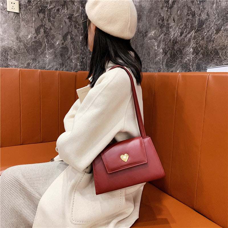 Retro Love Female Texture One-shoulder Casual Bag