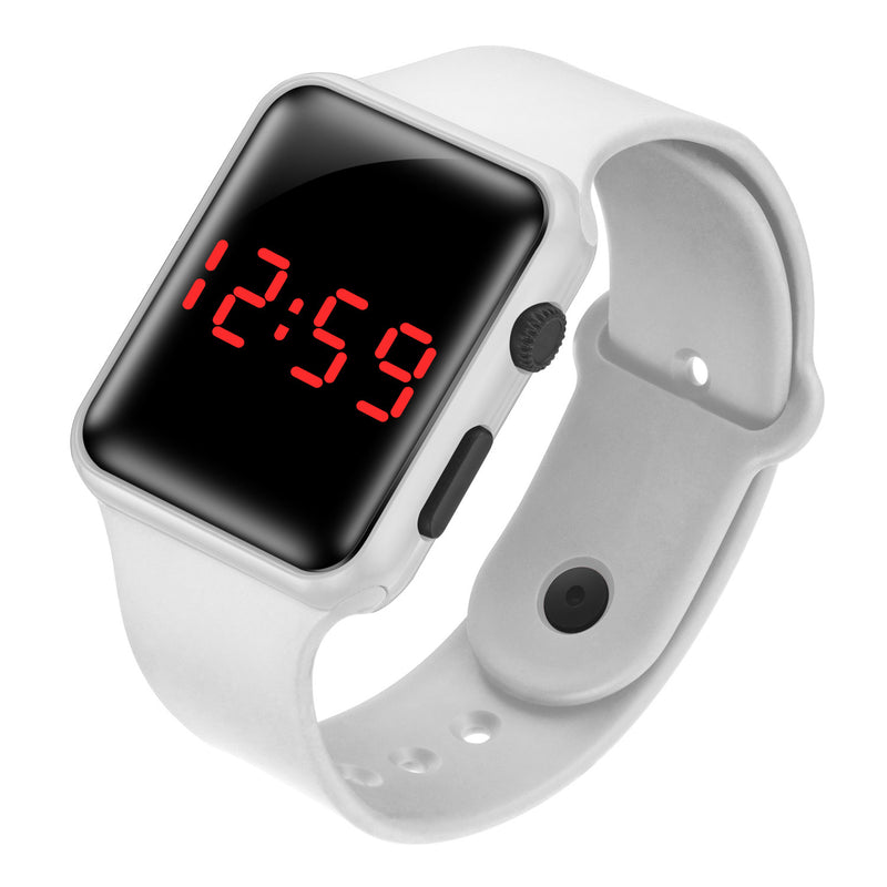 LED electronic watch/student fashion sports LED Apple square silicone electronic watch