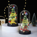 Christmas Gift LED Light Illumination Decorative Ornament Mini Christmas Tree Deer Glass Cover - TrendTrove