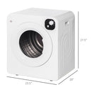 HOMCOM Portable Clothes Dryer, 120V 1300W Compact Laundry Dryer With Intelligent Drying, 3.2 Cu.ft Stainless Steel Drum, Front Load Electric Dryer For Apartments, Dorms, RVs, White
