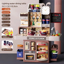 Children's house kitchen toy scene set