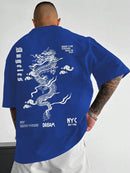 Printed men's casual fashion brand letter jersey T-shirt