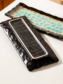 New Crackle Glaze 11-inch Rectangular Household Ceramic Sushi Plate