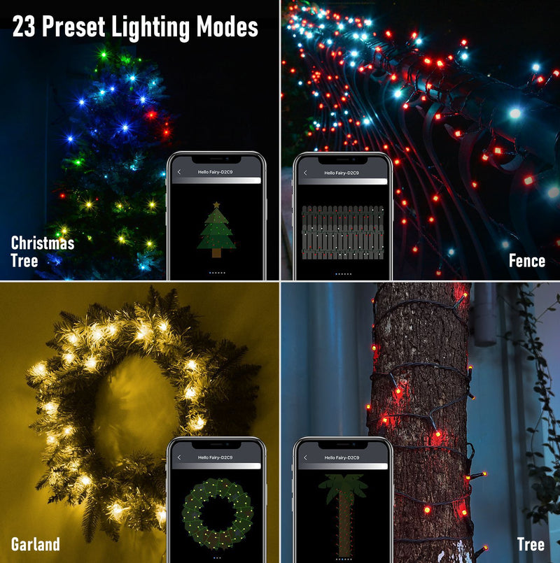 Bluetooth LED Christmas Tree Lights with Remote Control and App