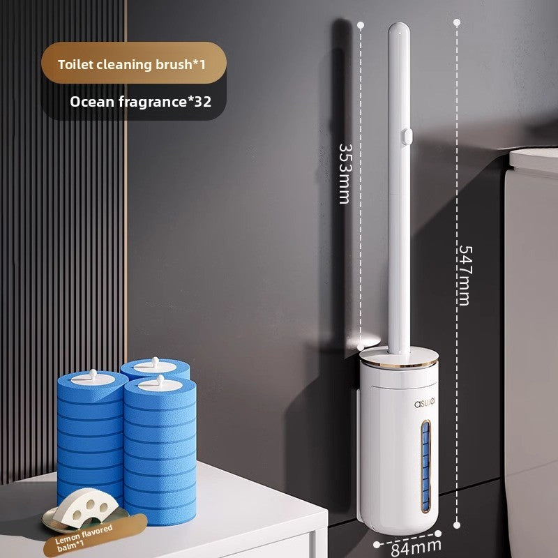 Disposable Wall-mounted Toilet Brush with Replaceable Heads