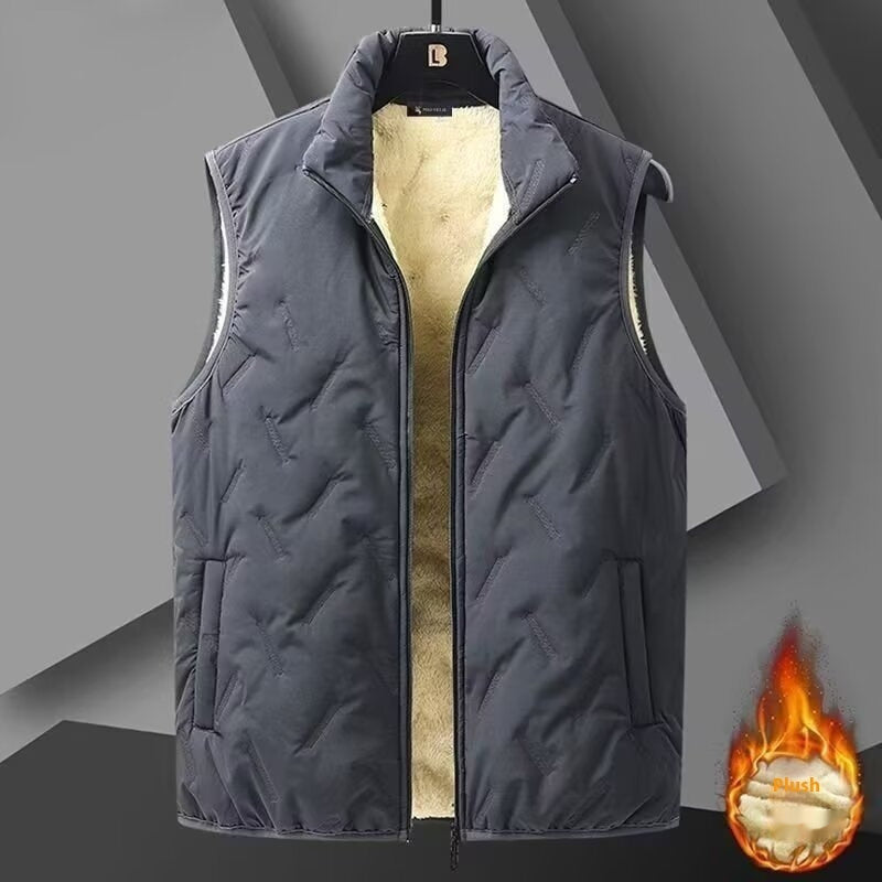 Cotton Vest Men's Lambswool Velvet Stand Collar