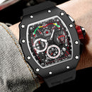 Men's mechanical-style open-work wristwatch