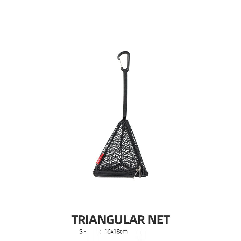 Outdoor triangular sun drying net, foldable storage net, camping hanging net, storage basket, PVC hanging net bag - TrendTrove