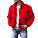 Men's Stand Collar Thickened Polyester Cotton Jacket