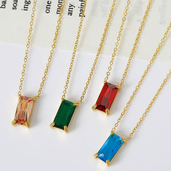 Stainless Steel Zircon Necklace