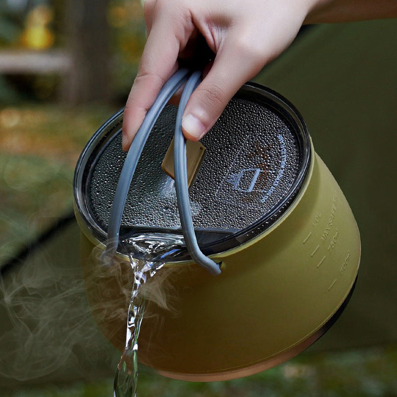 New Camping Portable Silicone Folding Kettle Outdoor Compressible Folding Pot Travel Silicone Kettle - TrendTrove