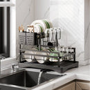 Kitchen Dish Rack with Drainage, Multilayer Storage for Dishes and Cups
