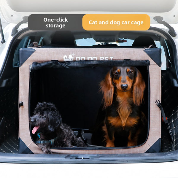 Portable and foldable car dog cage