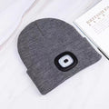 Outdoor sports LED button electronic light knitted hat