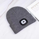 Outdoor sports LED button electronic light knitted hat