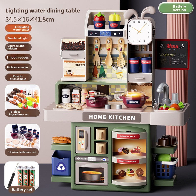 Children's house kitchen toy scene set