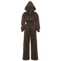 Women's Hooded Zipper Coat and Pants Suit