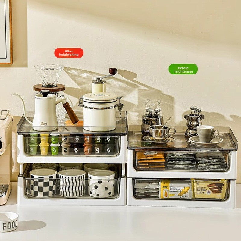 Desktop coffee storage rack