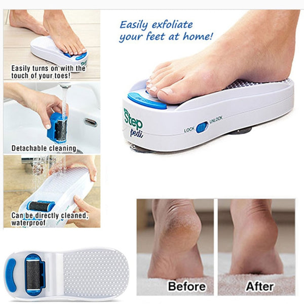 New Arrival Step Pedi Automatic Grinding Feet Callus Remover Electric Silicone Foot Care Tool Waterproof  Feet Grinder Foot File - TrendTrove