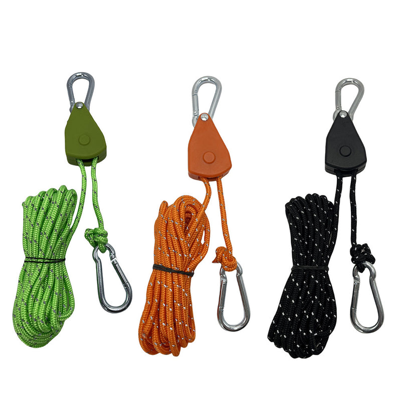 Outdoor camping canopy wind rope tent rope pulley adjuster windproof rope light fixture buckle hanging rope adjustable lifting - TrendTrove