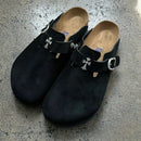 Super leather Bohken half-slip-on head-covering slip-on shoes