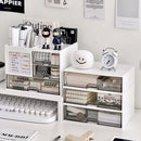 The desktop drawer of the storage box is transparent.