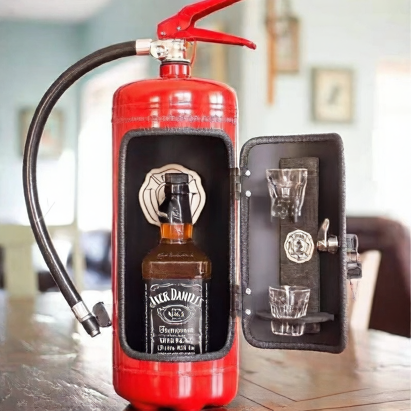 Mini Fire Extinguisher Wine Cabinet Decoration Iron Ornament