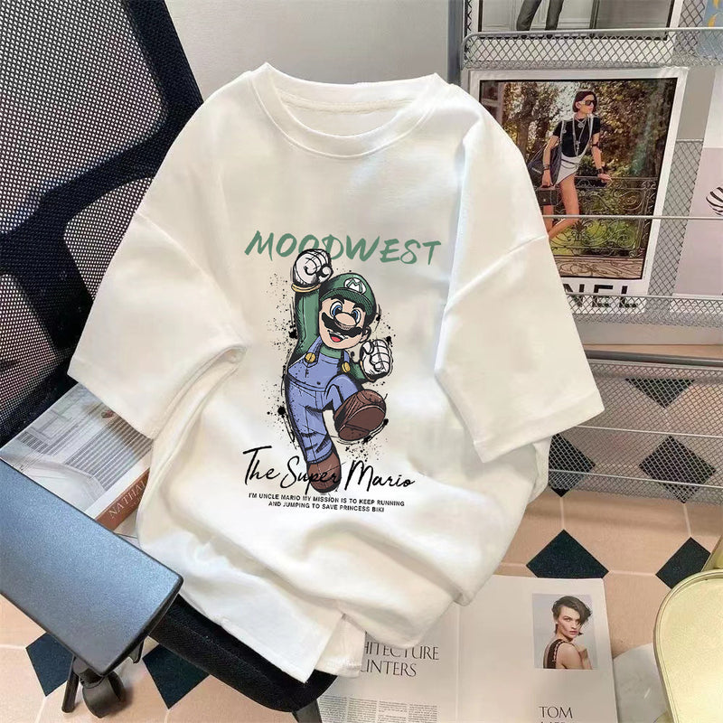 Trendy Summer Bear Print Loose T-Shirt