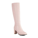 Women's Thick Heel High Boots with Side Zipper