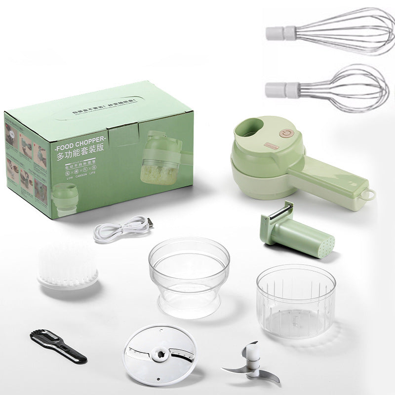 Wireless Electric Vegetable Dicer with Egg Beater Attachment