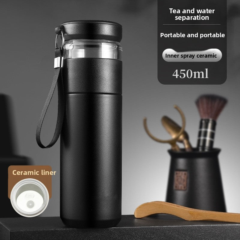 Tea-water separation thermos