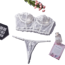 Net fabric embroidered racerback two-piece set