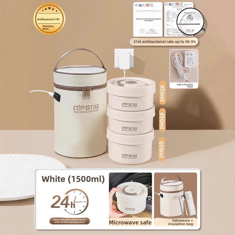 Electric Insulated Lunch Box with Heating and Microwave Safe