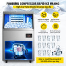 VEVOR 110V Commercial Ice Maker 80LBS 24H With 24lbs Storage Capacity Stainless Steel Commercial Ice Machine 40 Ice Cubes Per Plate Industrial Ice Maker Machine Auto Clean For Bar Home Supermarkets