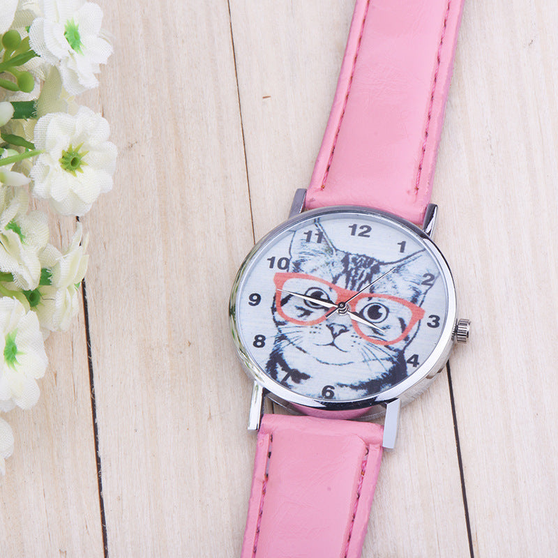 Cute Lady Simple Fashion Trendy Eyes Cat Digital Watch