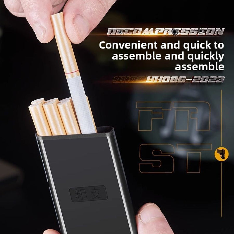 Gun Type Windproof Inflatable Lighter Cigarette Case Integrated Personality Creative Pistol Cartridge Can Be Changed Thick Medium Fine Cigarette Case