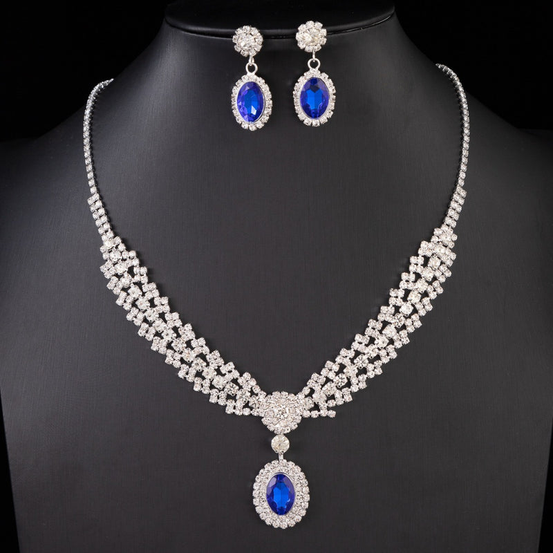 Luxurious Sapphire Necklace Earrings