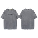 Distressed Washed Gradient Print Cotton T-shirt