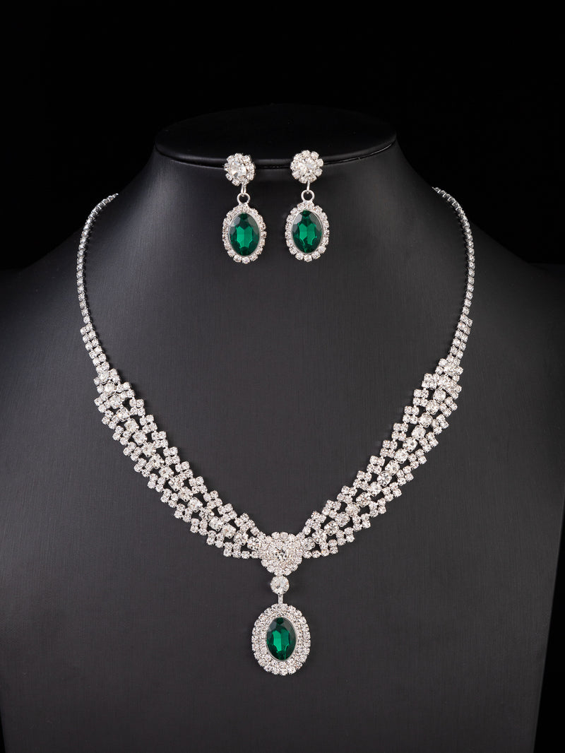 Luxurious Sapphire Necklace Earrings