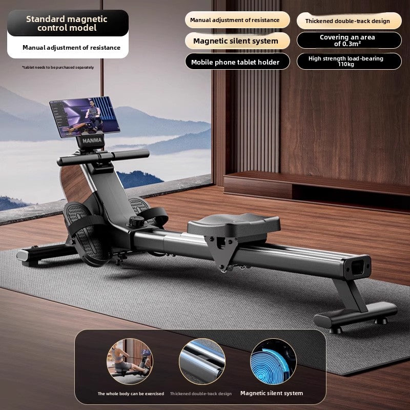Foldable Smart Rowing Machine with Magnetic Resistance for Home Fitness
