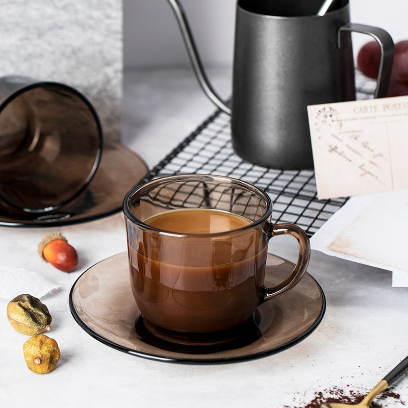 European Style Simple Tempered Glass Heat-resistant And Drop-resistant Coffee Cup